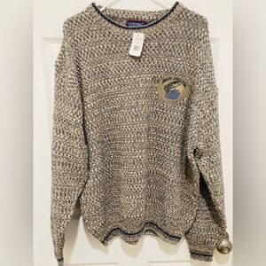 NWT Carmel Collection size L Bass Angler Knit Sweater 85% Cotton MADE IN USA